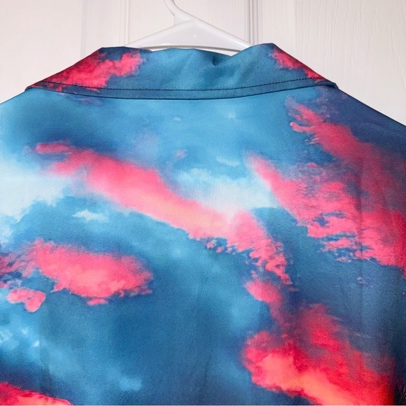 Misslook mens palm tree sunset design casual button down collared shirt, XXL - Picture 5 of 12